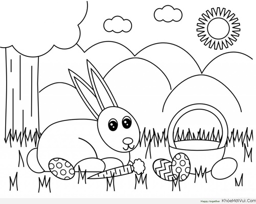 Hình ảnh con thỏ hoạt hình đẹp nhất dễ thương cho bé tô màu 21