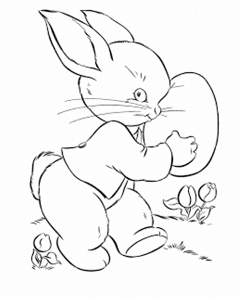 Hình ảnh con thỏ hoạt hình đẹp nhất dễ thương cho bé tô màu 25