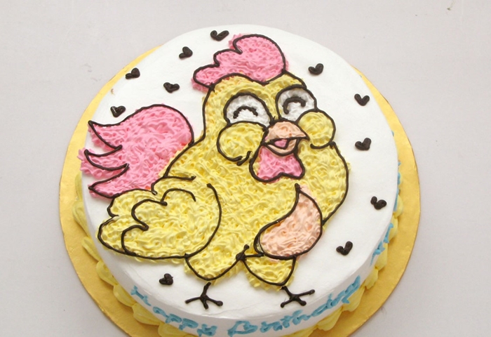 Những hình ảnh bánh sinh nhật hình con gà dễ thương và quá đáng yêu 2