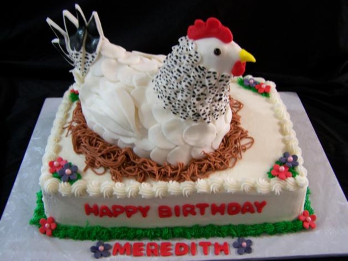 Những hình ảnh bánh sinh nhật hình con gà dễ thương và quá đáng yêu 9