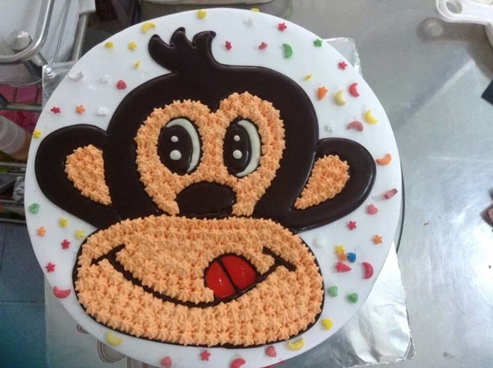 Những hình ảnh bánh sinh nhật hình con khỉ trong tinh nghịch và ngộ nghỉnh 4
