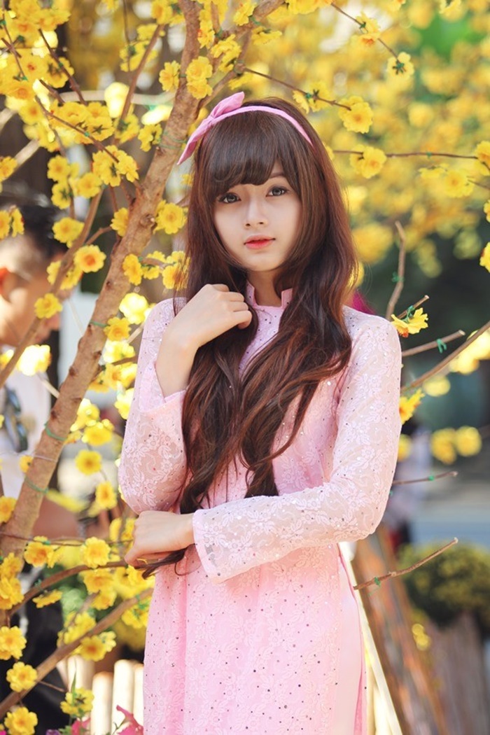 Bộ sưu tập hình ảnh girl xinh duyên dáng với chiếc áo dài truyền thống Việt Nam 7