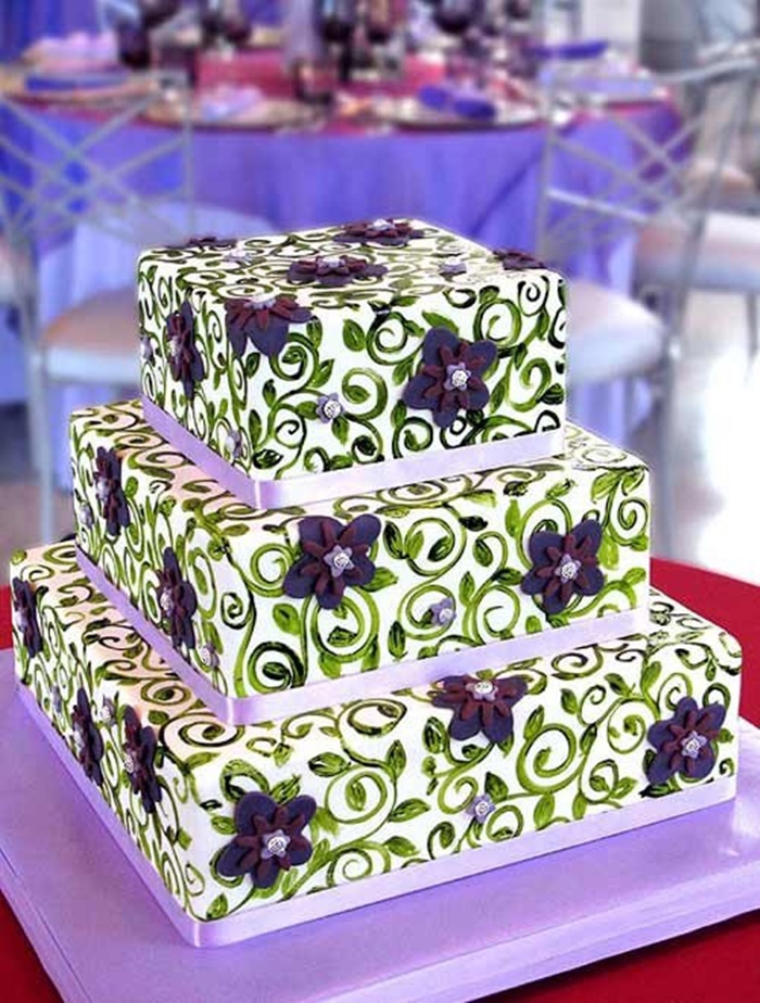 Những hình ảnh bánh kem cưới tuyệt đẹp và vô cùng lãng mạn với tông màu tím 10