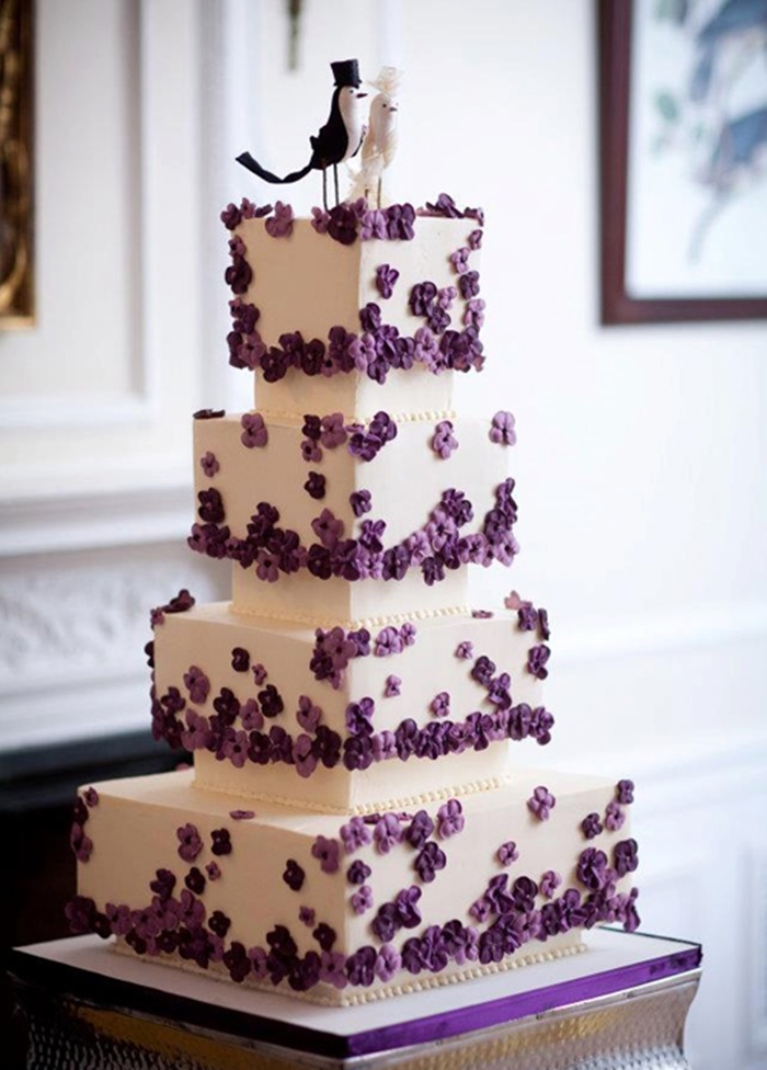 Những hình ảnh bánh kem cưới tuyệt đẹp và vô cùng lãng mạn với tông màu tím 7