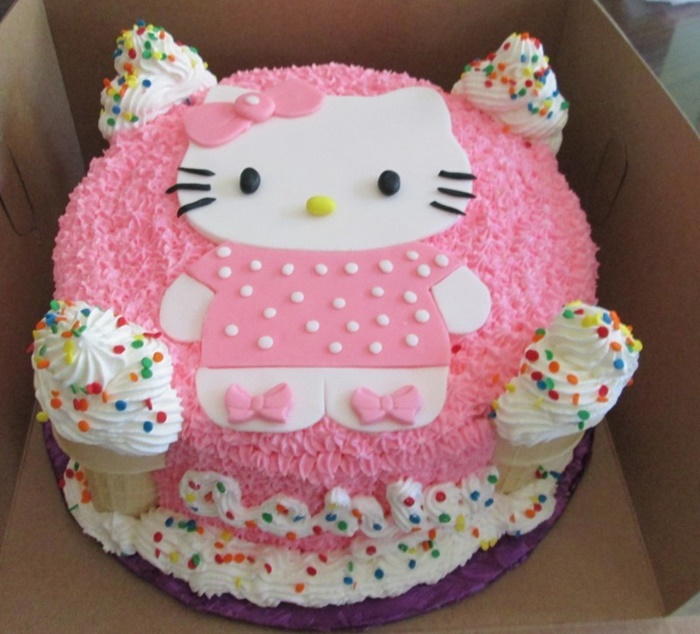 Những hình ảnh bánh sinh nhật hình Mèo Kitty dễ thương đáng yêu nhất 1