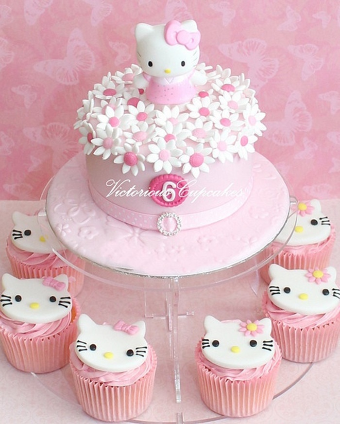 Những hình ảnh bánh sinh nhật hình Mèo Kitty dễ thương đáng yêu nhất 5