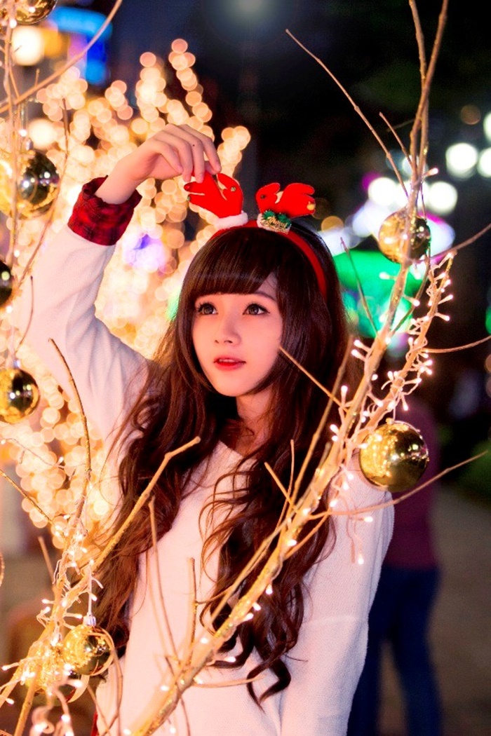 Những hình ảnh girl xinh dễ thương đáng yêu với trang phục đón Giáng Sinh 3