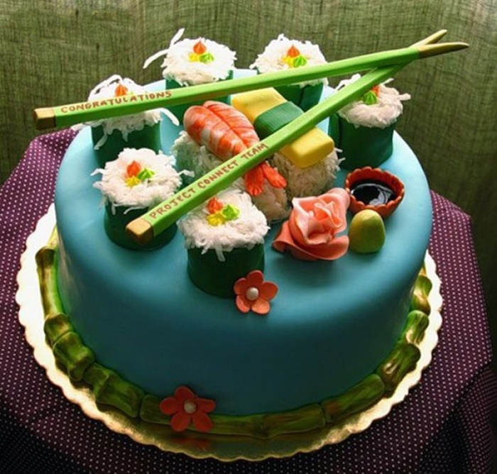 Những hình ảnh bánh sinh nhật với gam màu xanh tuyệt đẹp vô cùng 2
