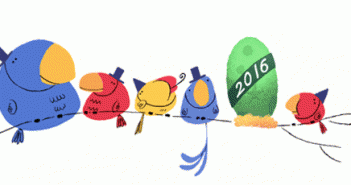 Google chúc mừng năm mới 2016 bằng hình ảnh đếm ngược thời khắc nở trửng của một chú chim