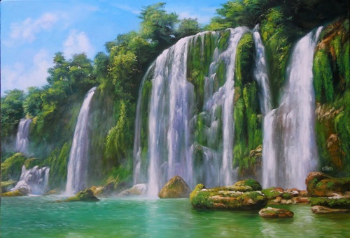 Tranh phong cảnh đẹp về làng quê quê hương Việt Nam 18