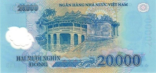 Hình ảnh tiền Việt Nam cùng các địa danh được in trên các mệnh giá 15