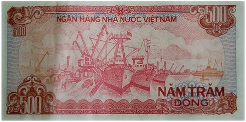 Hình ảnh tiền Việt Nam cùng các địa danh được in trên các mệnh giá 5